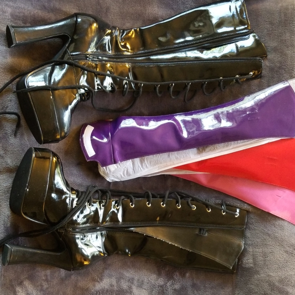 Ellie PVC Platform Buffy boots